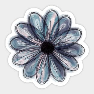 Ocean Watercolor Flower Sticker